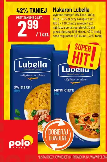 Polomarket Makaron Nitki cięte Lubella oferta