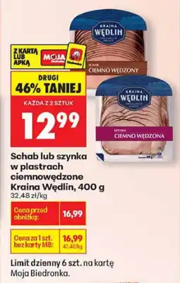 Biedronka Schab w plastrach ciemnowędzony, 400 g Kraina Wędlin oferta