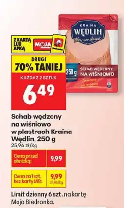 Biedronka Schab wędzony na wiśniowo w plastrach, 250 g Kraina Wędlin oferta