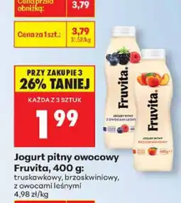 Biedronka Jogurt pitny owocowy truskawkowy Fruvita oferta