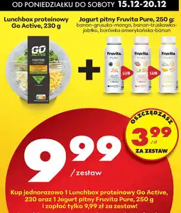 Biedronka Zestaw: Lunchbox proteinowy Go Active + Jogurt pitny Fruvita Pure 250g Biedronka oferta
