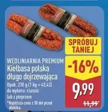 ALDI Kiełbasa polska długodojrzewająca z pieprzem Wędliniarnia Premium oferta