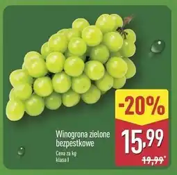 ALDI Winogrona białe bezpestkowe oferta