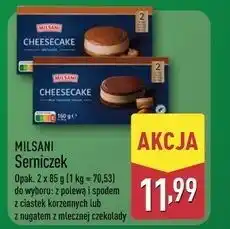 ALDI Deser serniczek z nugatem mlecznej czekolady Milsani oferta