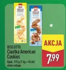 ALDI Ciastka american cookies biała czekolada Biscotto oferta