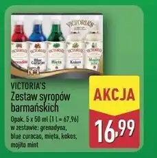 ALDI Zestaw syropów grenadina + blue curacao mięta kokos mojito mint Cymes Victoria's oferta