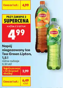 Biedronka Napój niegazowany Ice Tea Green Lipton, 1,5 L oferta
