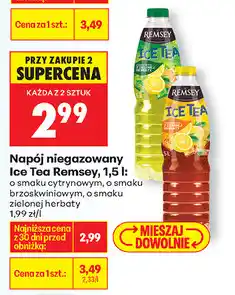 Biedronka Napój niegazowany Ice Tea Remsey, 1,5 L oferta