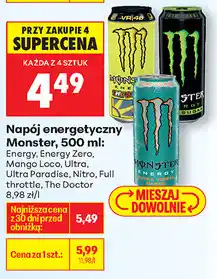 Biedronka Napój energetyczny Monster, 500 ml oferta