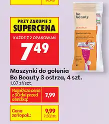 Biedronka Maszynki do golenia Be Beauty 3 ostrza, 4 szt oferta