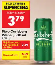 Biedronka Piwo Carlsberg Pilsner, 500 ml oferta