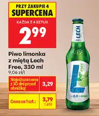Biedronka Piwo z limonką i miętą Lech Free, 330 ml oferta
