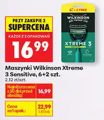 Biedronka Maszynki Wilkinson Xtreme 3 Sensitive, 6+2 szt oferta