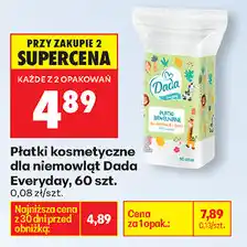 Biedronka Płatki kosmetyczne dla niemowląt Dada Everyday, 60 szt oferta