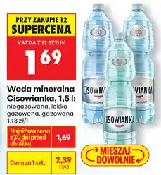 Biedronka Woda mineralna Cisowianka, 1,5 L oferta