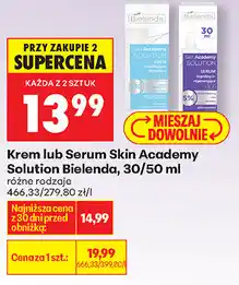 Biedronka Krem lub Serum Skin Academy Solution Bielenda, 30/50 ml oferta