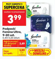 Biedronka Podpaski Femina Ultra, 9-20 szt oferta