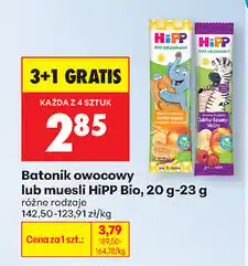 Biedronka Batonik owocowy lub muesli HIPP Bio, 20 g- 23 g oferta
