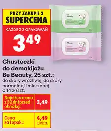 Biedronka Chusteczki do demakijażu Be Beauty, 25 szt oferta