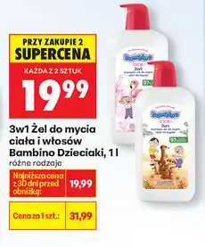 Biedronka 3w1 Żel do mycia ciała i włosów Bambino Dzieciaki, 1 L oferta