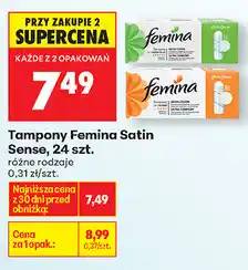 Biedronka Tampony Femina Satin Sense, 24 szt oferta