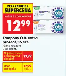 Biedronka Tampony O.B. extra protect, 16 szt oferta