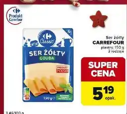 Globi Ser żółty gouda plastry Carrefour Classic oferta