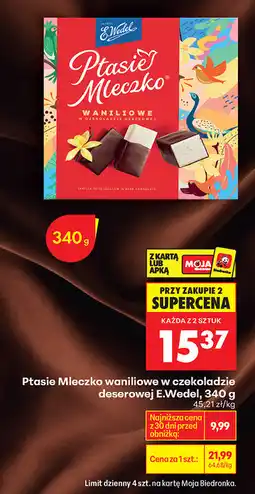 Biedronka Ptasie Mleczko waniliowe w czekoladzie deserowej E. Wedel, 340 g oferta