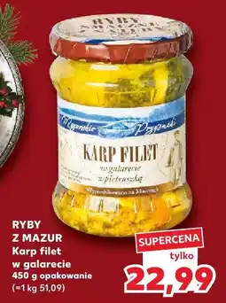 Kaufland Karp filet w galarecie z pietruszką Ryby z Mazur 450 g opakowanie (~1 kg 51,09) oferta