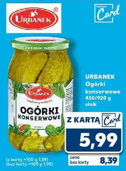 Kaufland Ogórki konserwowe słoik Urbanek oferta