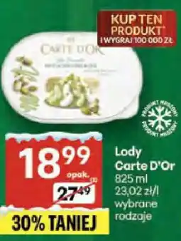 Delikatesy Centrum Lody Carte d'Or różne rodzaje oferta
