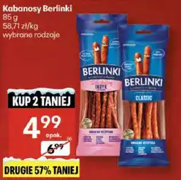 Delikatesy Centrum Kabanosy Berlinki wybrane rodzaje oferta