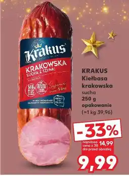 Kaufland Kiełbasa krakowska sucha KRAKUS oferta