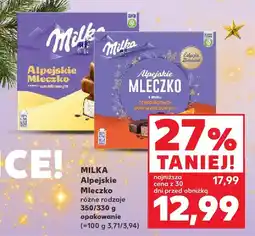 Kaufland Czekolada MILKA Alpejskie Mleczko różne rodzaje oferta
