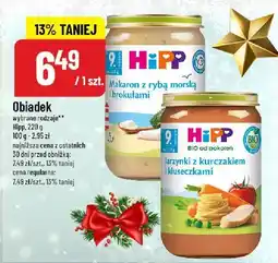 Polomarket Obiadek HiPP Makaron z rybą morszczukiem lub Jarzynki z kurczakiem i Museczkami oferta