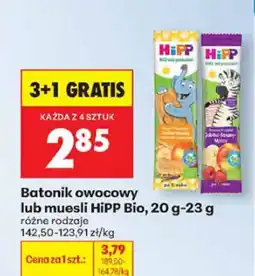 Biedronka Batonik owocowy Bio różne rodzaje HiPP Bio oferta