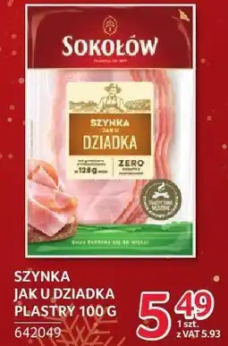 Selgros Szynka jak u dziadka plastry 100 g Sokołów oferta