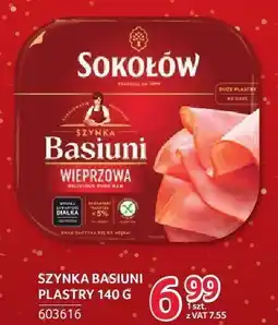 Selgros Szynka Basiuni plastry 140 g Sokołów oferta