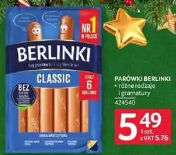 Selgros Parówki Berlinki różne rodzaje i gramatury oferta