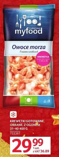 Selgros Krewetki gotowane obrane z ogonem 31-40 400g Selgros oferta