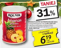 Selgros Ananas plastry w syropie Rolnik 560g oferta