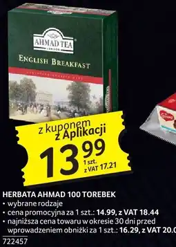 Selgros Herbata Ahmad 100 torebek różne rodzaje oferta