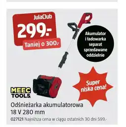 Jula Odśnieżarka akumulatorowa 18 V 280 mm (Meec Tools) oferta