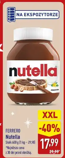 ALDI Krem czekoladowy Nutella Ferrero oferta
