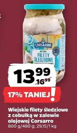 Netto Wiejskie filety śledziowe z cebulką w zalewie olejowej Corsarro oferta