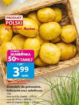 Auchan Ziemniaki do gotowania, kulinarne oraz sałatkowe 2 kg Produkt Polski oferta
