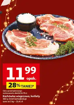 Auchan Karkówka wieprzowa, kotlety 500 g, Dział Samoobsługi Auchan oferta