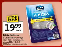 Auchan Filety śledziowe a la matiasy w oleju, Lisner, 750 g oferta