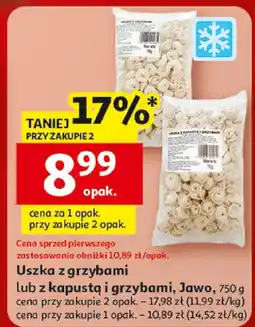 Auchan Uszka z grzybami lub z kapustą i grzybami, Jawo, 750 g oferta