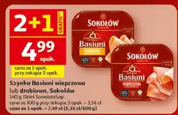 Auchan Szynka Basiuni wieprzowa lub drobiowa, Sokołów, 140 g oferta